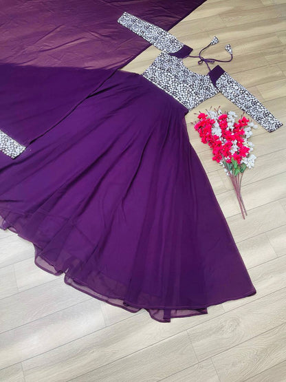 Ritz Array Violet Embroidery Gown