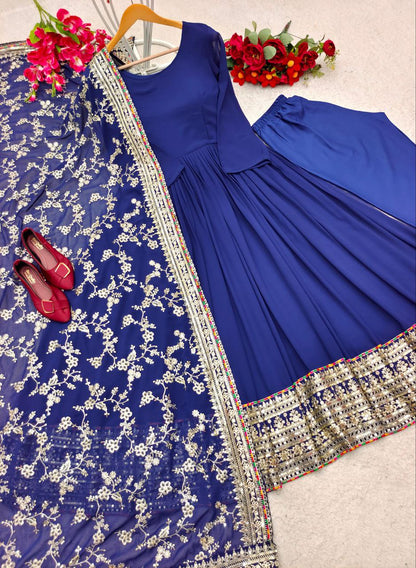 Elevate Your Wardrobe Partwear Full Stitched Gown with Pant and Dupatta