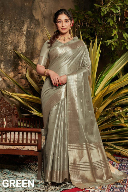Timeless Elegance: Maheshwari Tissue Silk Weaving Saree